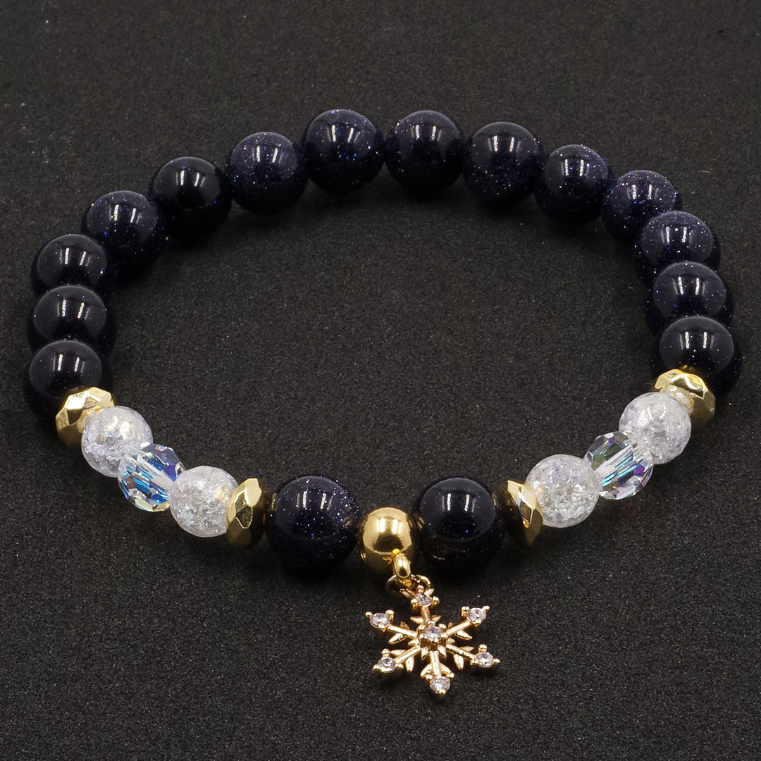 Joy - Homokkő és Swarovksi karácsonyi karkötő