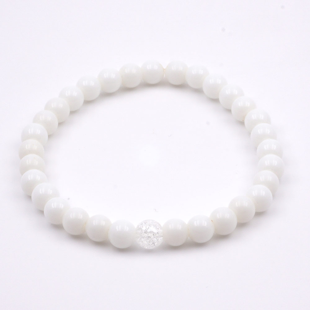 Jáde slim line hegyikristállyal - 6mm