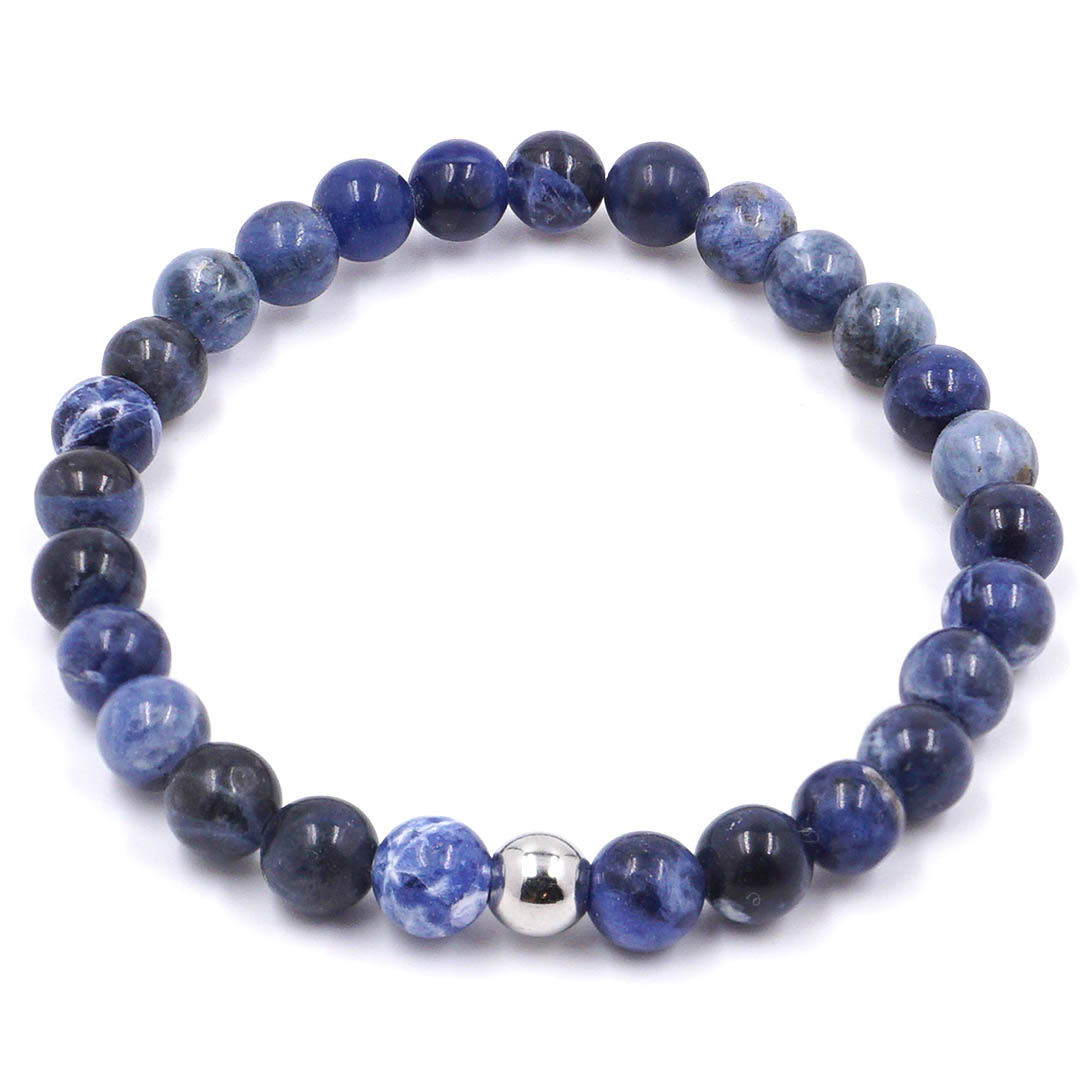 Szodalit slim line karkötő acéllal (6mm)