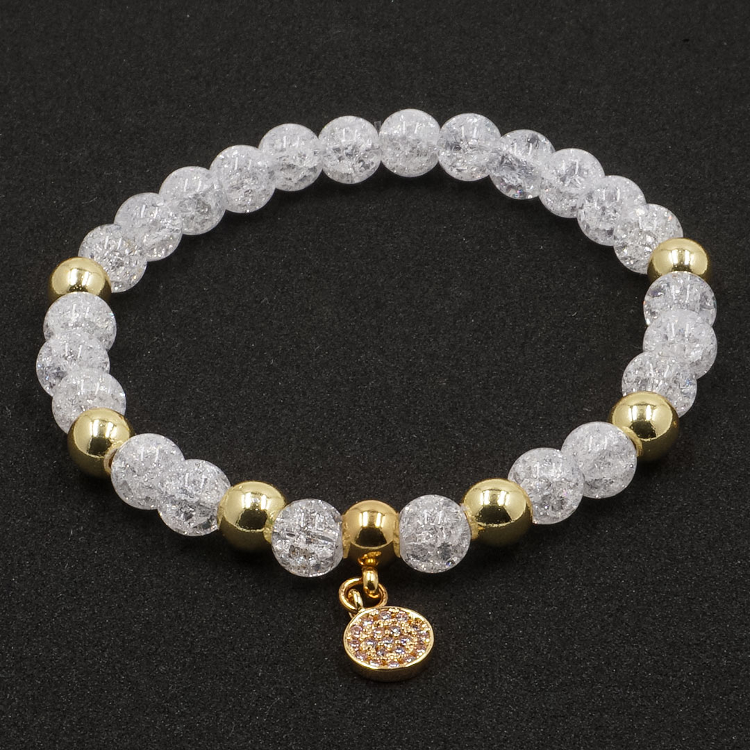 Caroline - Roppantott Hegyikristály karkötő dísszel