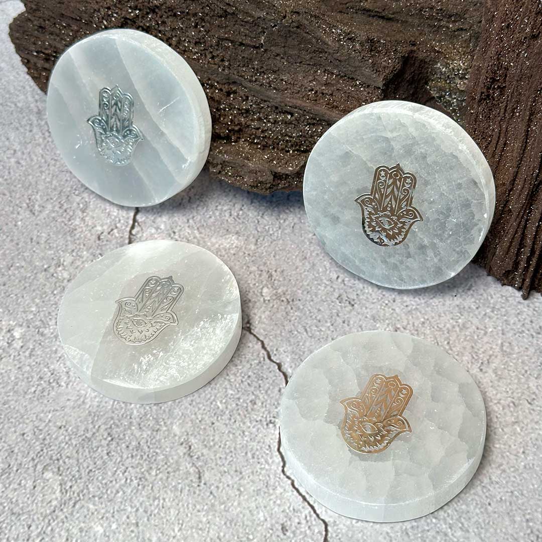 Szelenit korong - hamsa keze szimbólummal