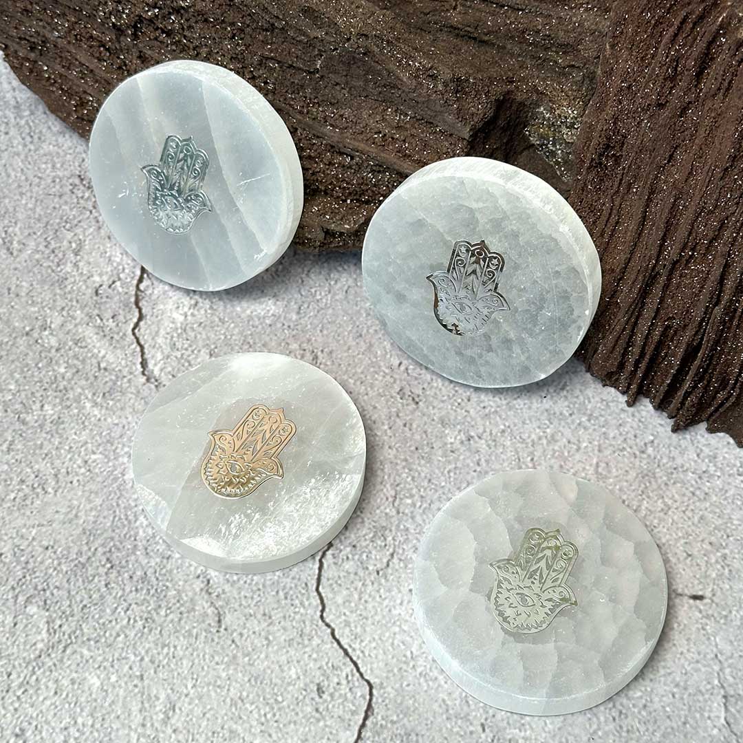 Szelenit korong - hamsa keze szimbólummal - Image 2