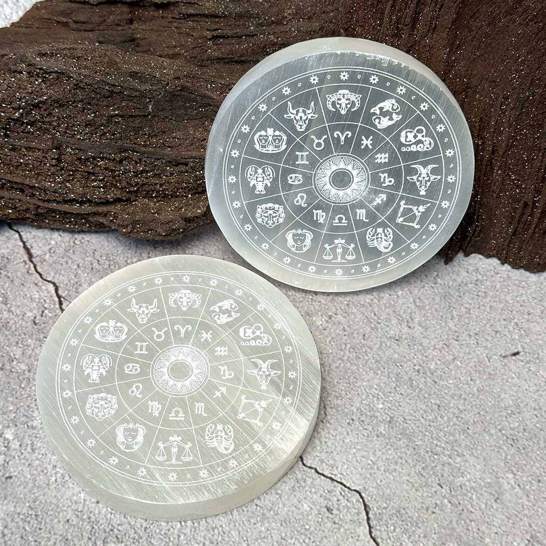 Szelenit korong (horoszkóp ábrával)