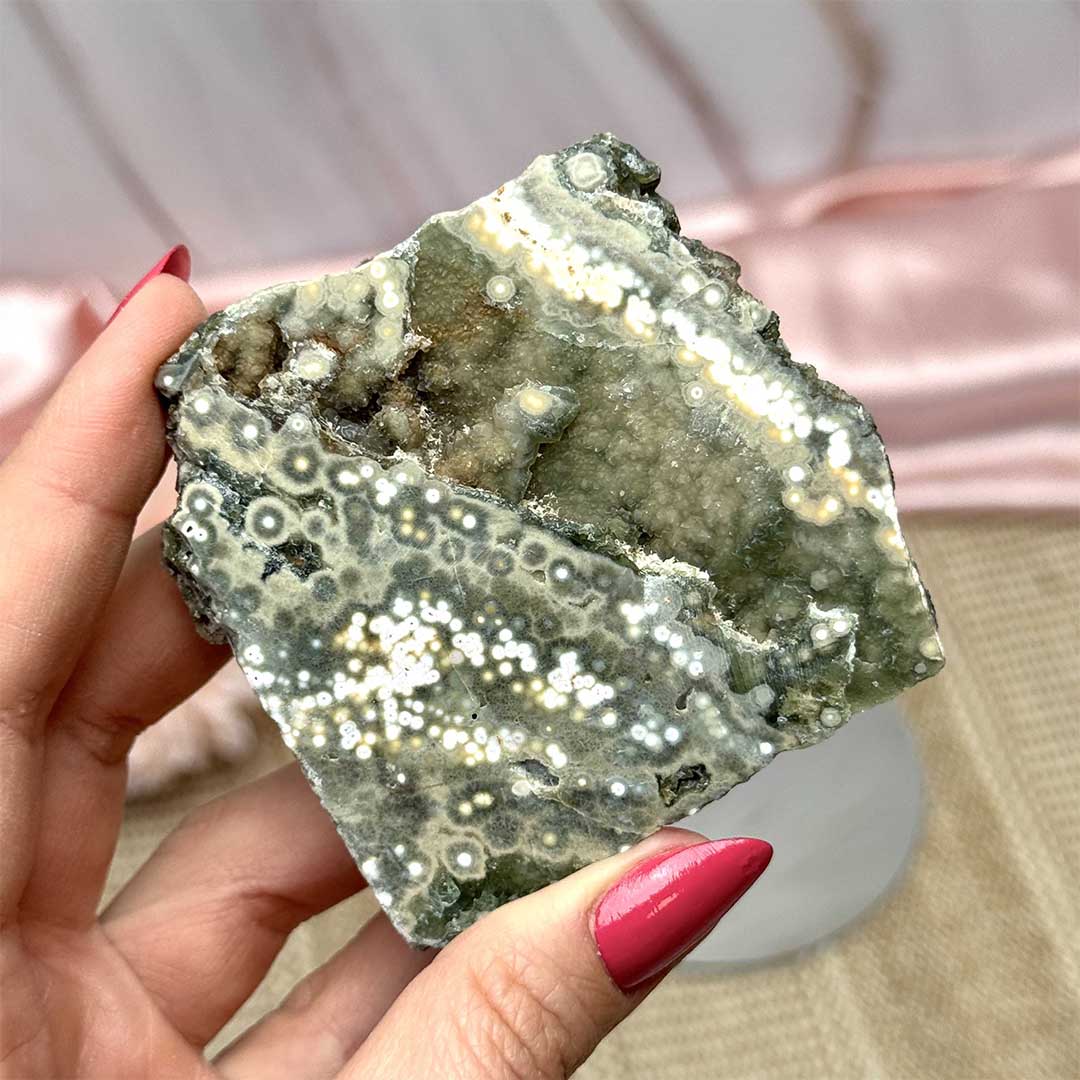 Óceán jáspis félig csiszolt nyers ásvány (5)