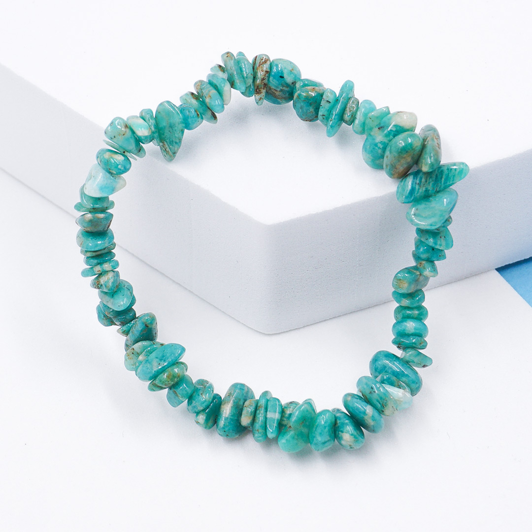 Amazonit szemcse karkötő