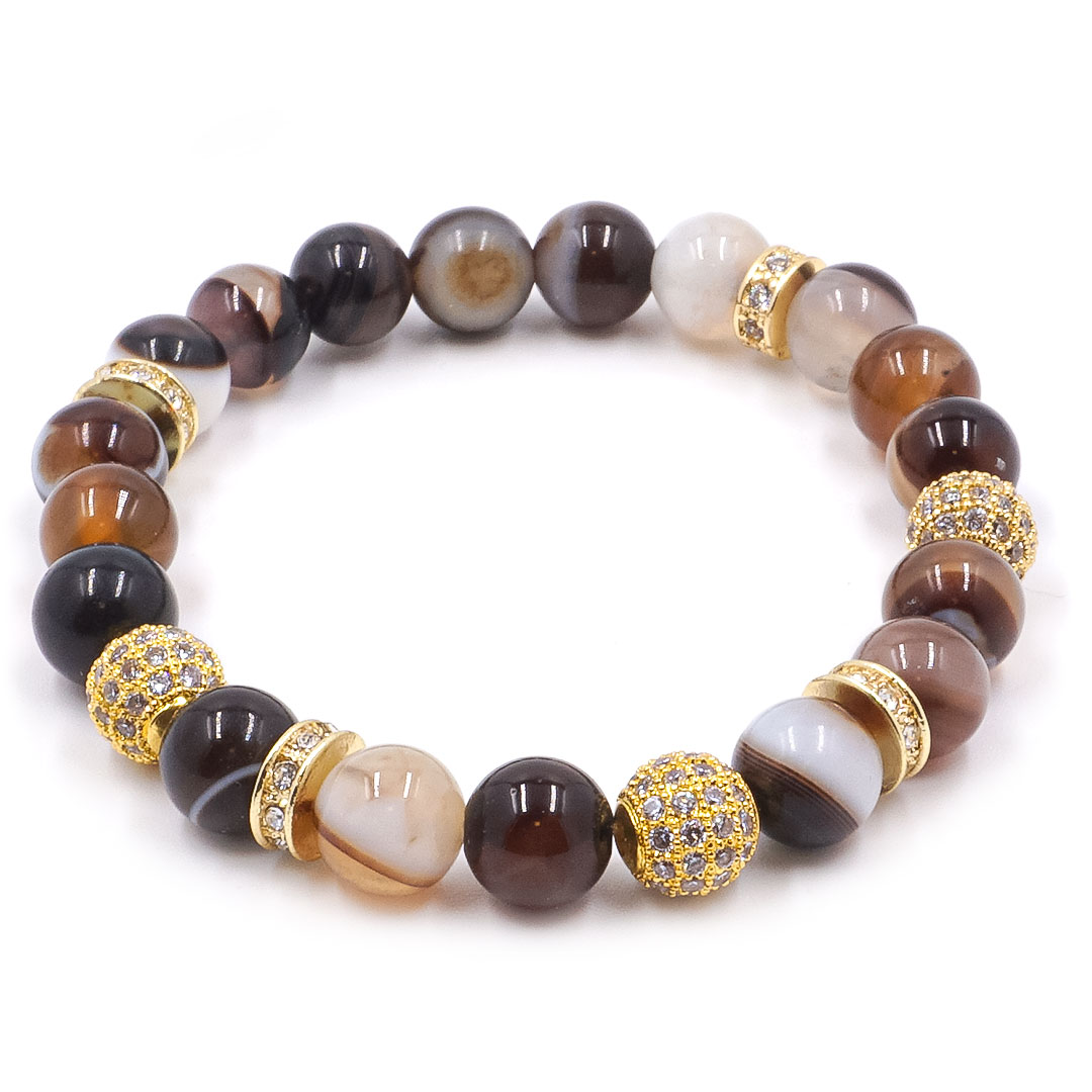 Coffee in Marrakesh - Cappuccino achát karkötő