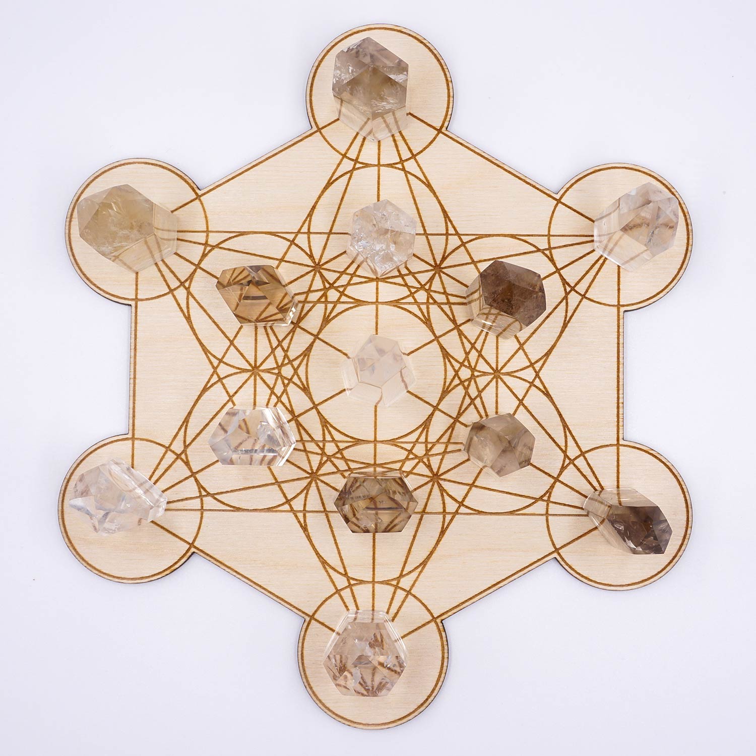 Metatron Kocka - Fa kristályrács, kristály rendező - 20 cm - Image 3