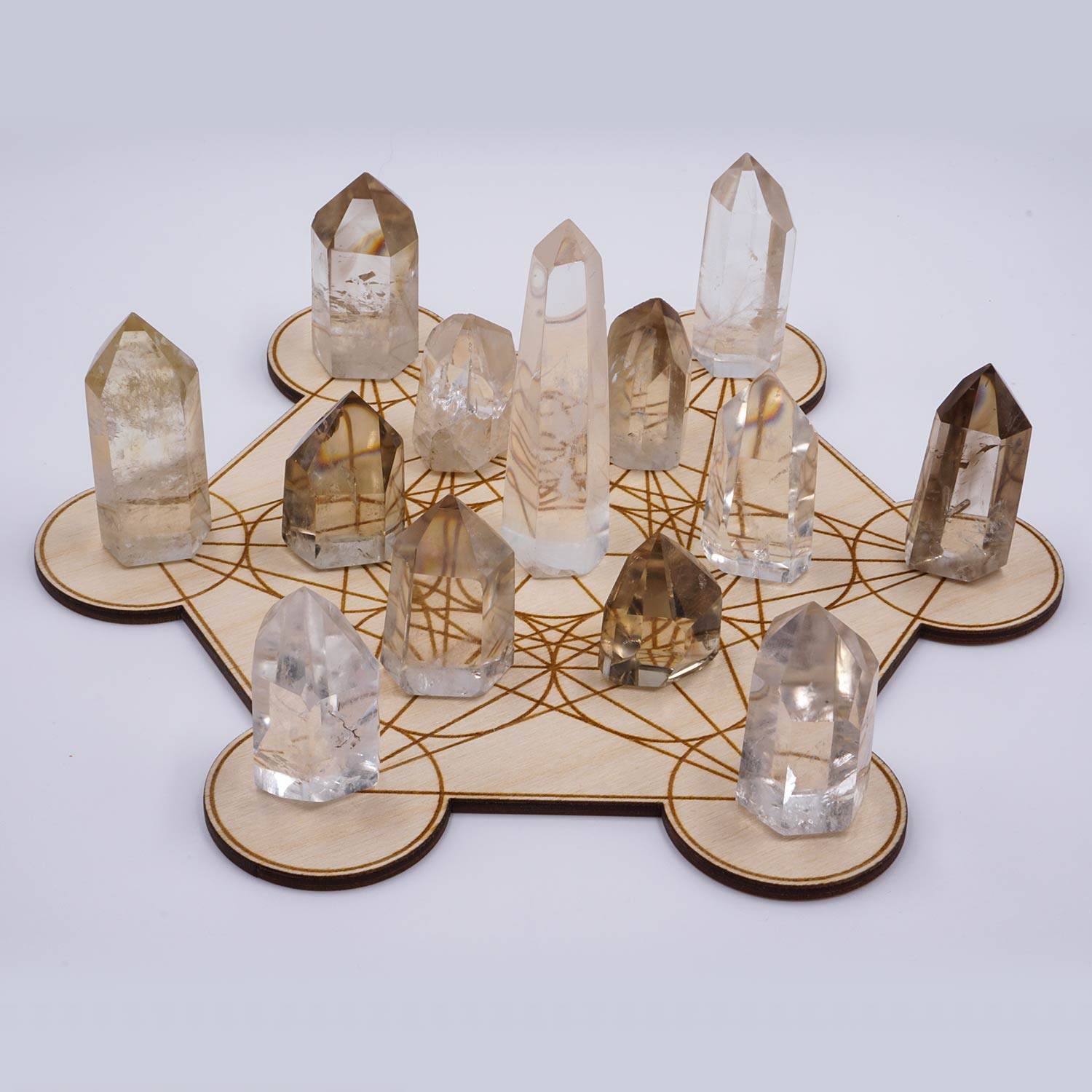 Metatron Kocka - Fa kristályrács, kristály rendező - 20 cm - Image 4