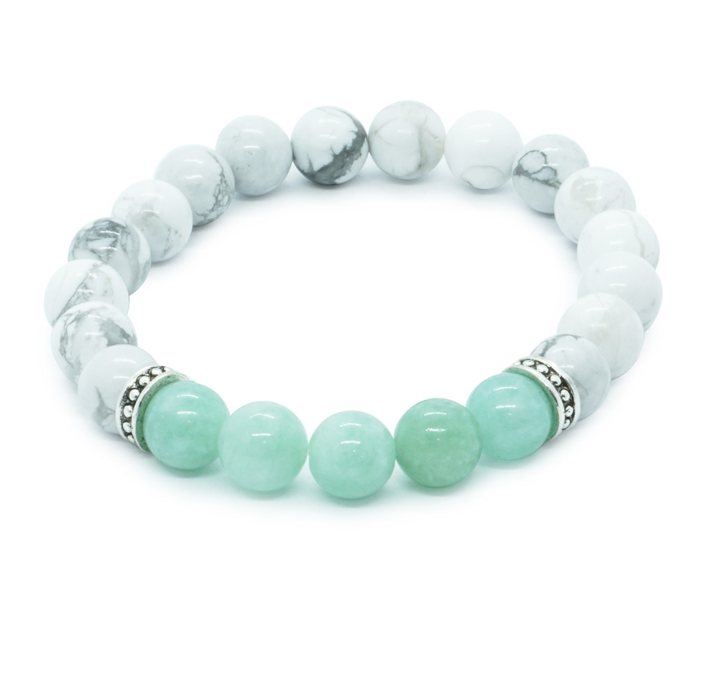 Jasmine - Howlit és menta jáde karkötő