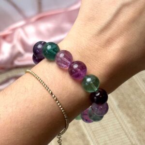 Fluorit Grande Gems 12 mm-es nagyszemű karkötő !!csak 15-ös méretben!!