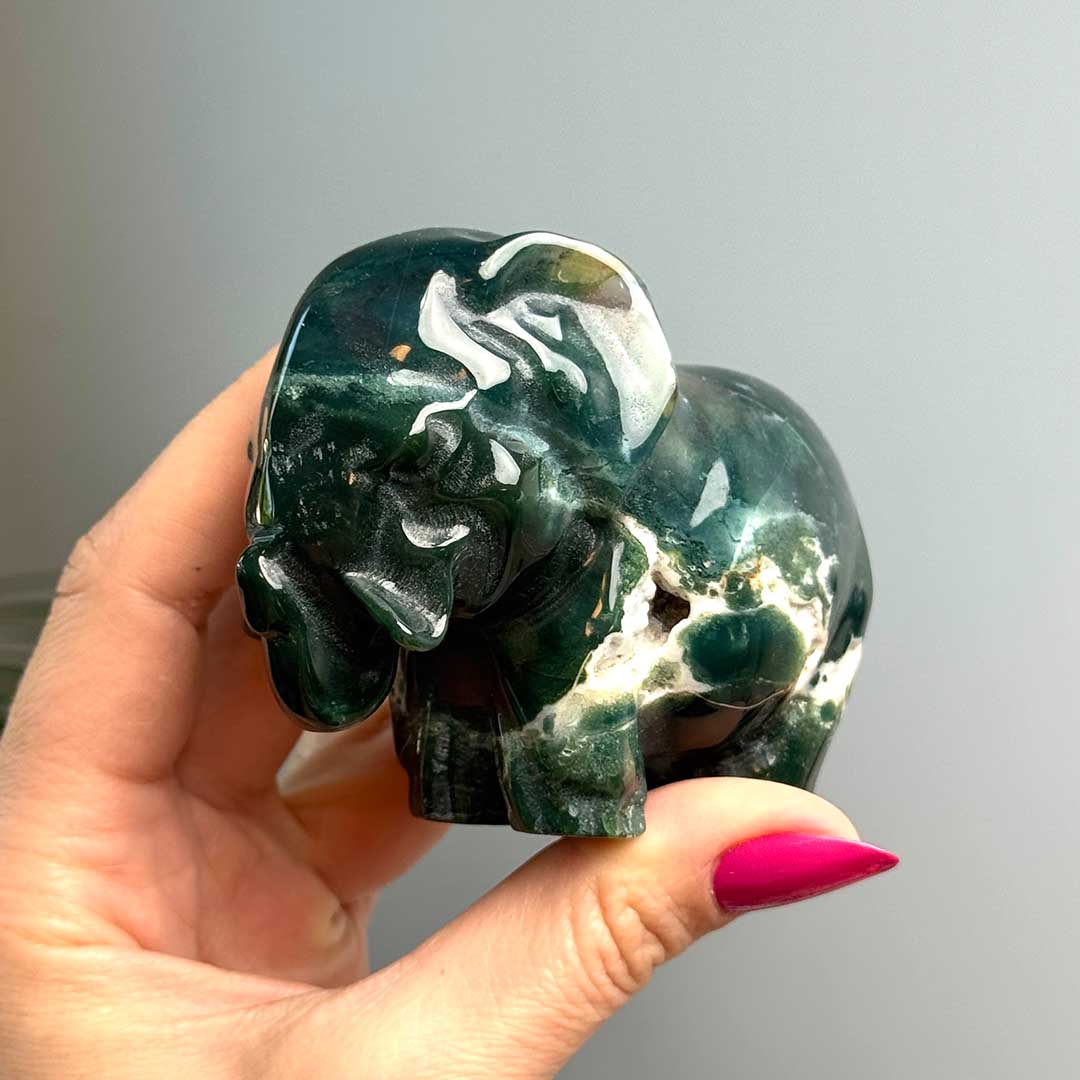 Indiai achát Elefánt faragvány - prémium