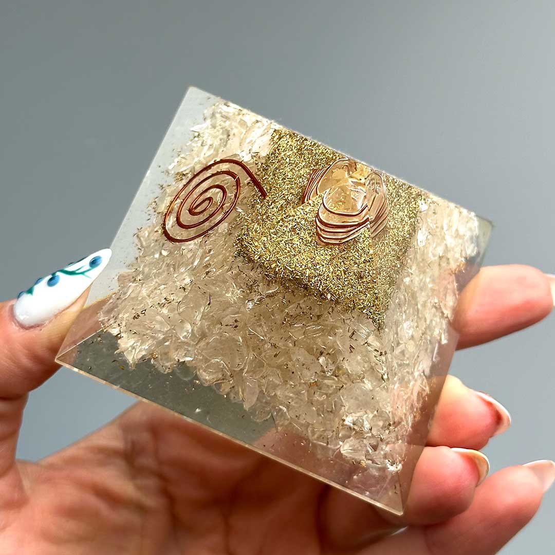 Orgonit piramis Hegyikristállyal - jelenleg élet virága mintával! - Image 4