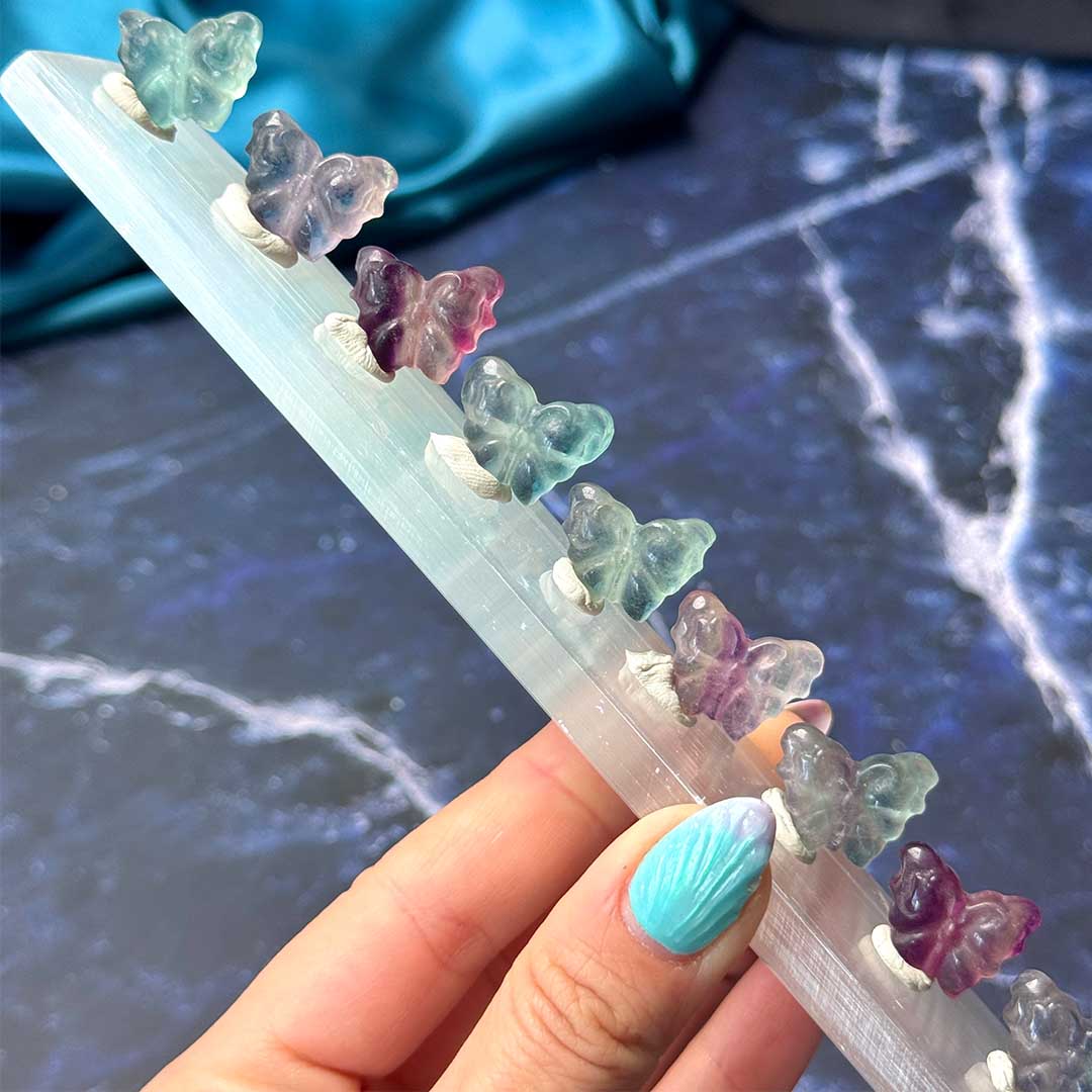 Fluorit pillangó faragvány