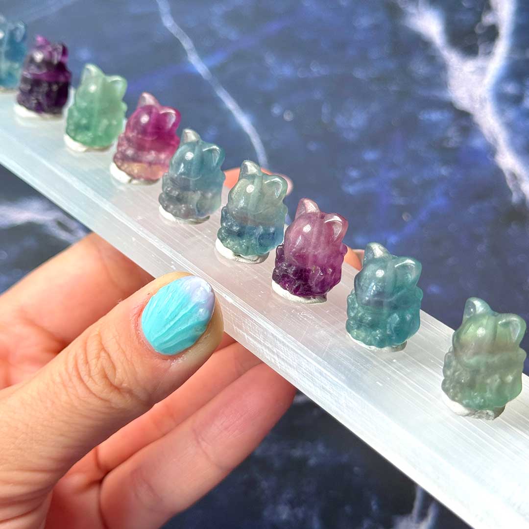 Fluorit 9 farkú róka faragvány