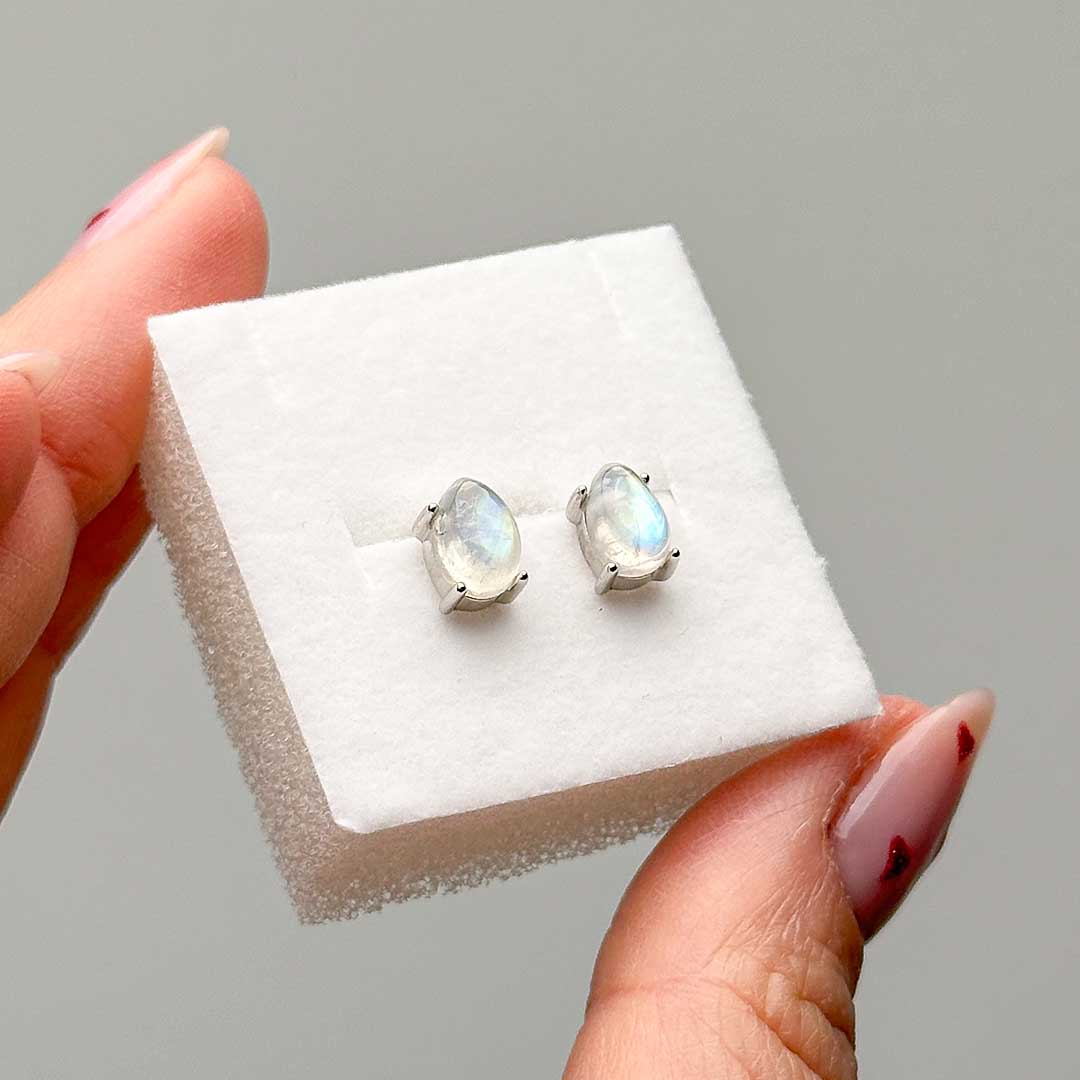 Szivárvány holdkő fülbevaló