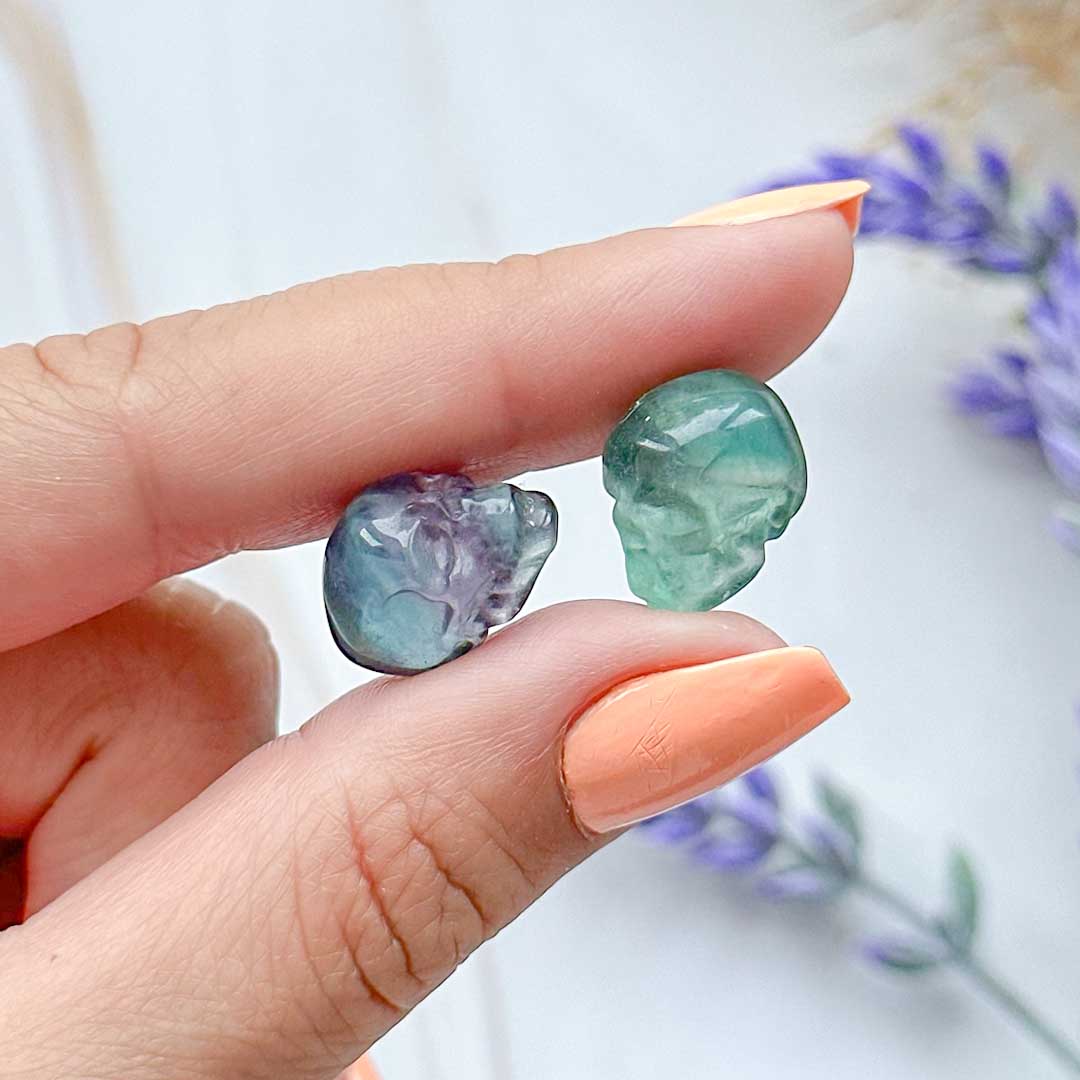 Koponya Fluorit ásvány faragvány - Image 2