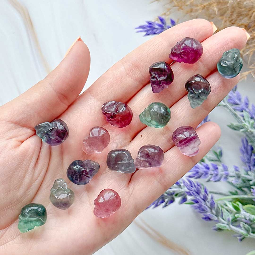 Koponya Fluorit ásvány faragvány