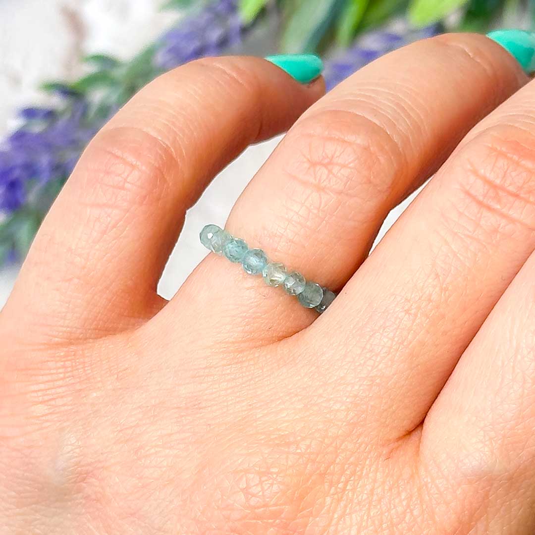 Világoskék Apatit ásvány gyűrű