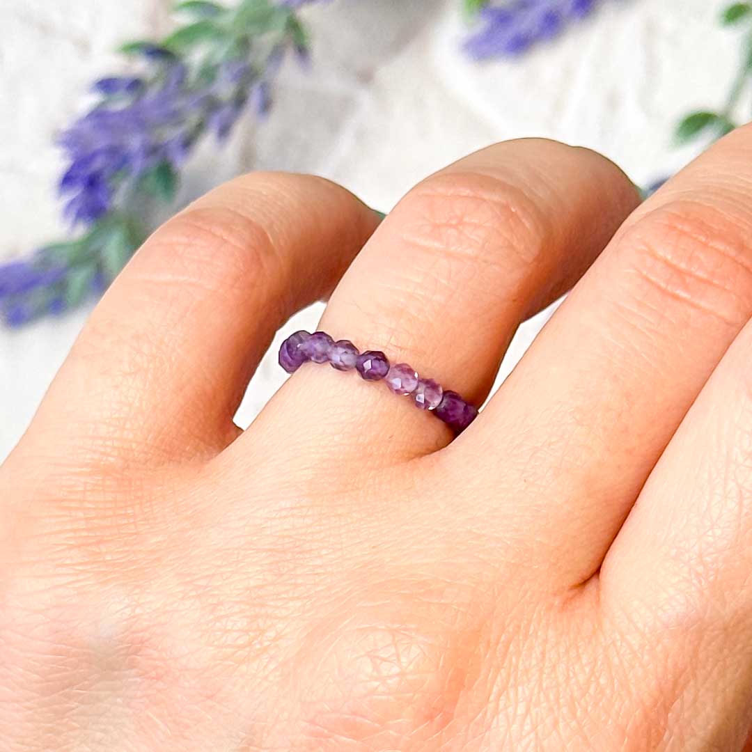 Ametiszt ásvány gyűrű