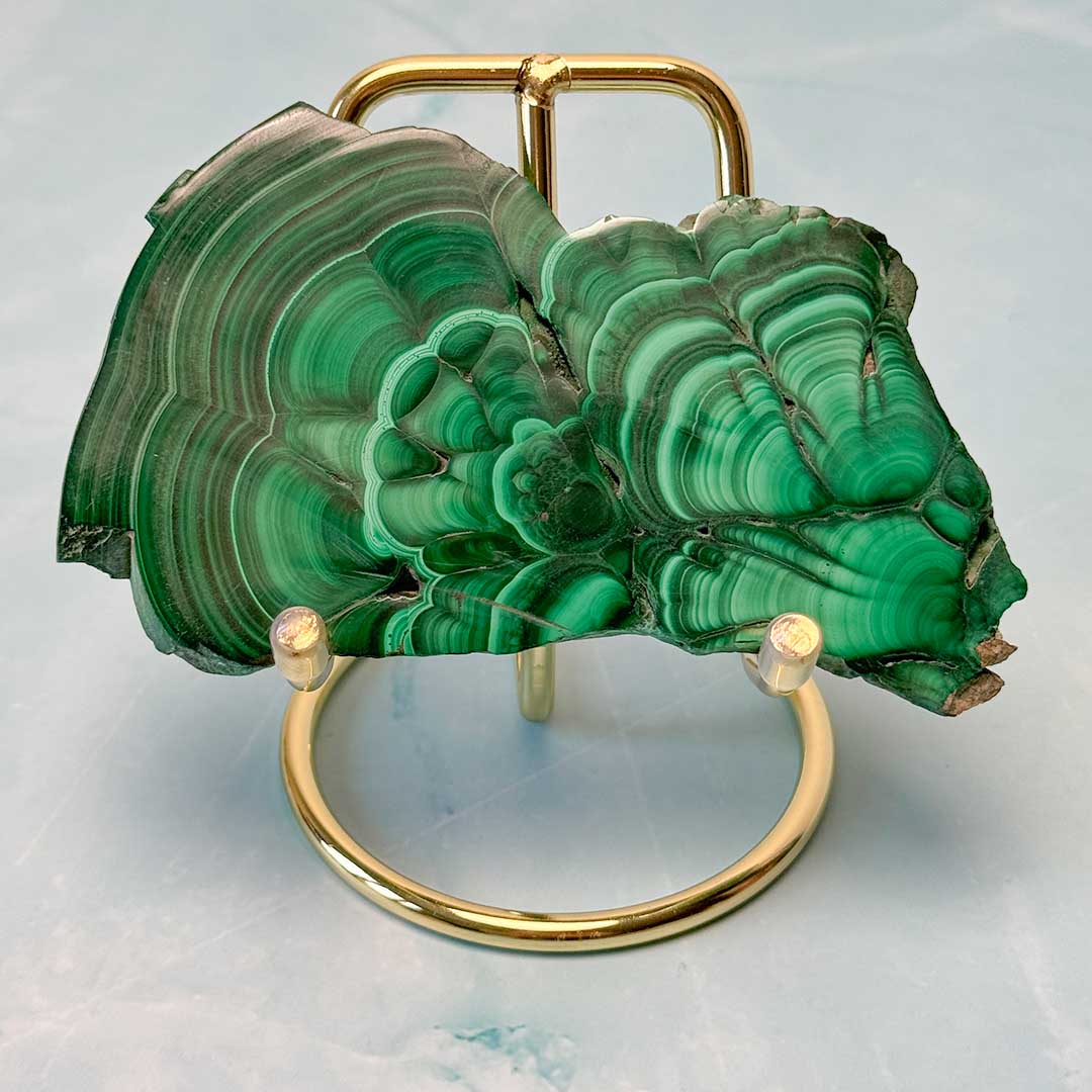 Aranyszínű fém ásvány tartó állvány szeletekhez, nyersekhez - Image 4