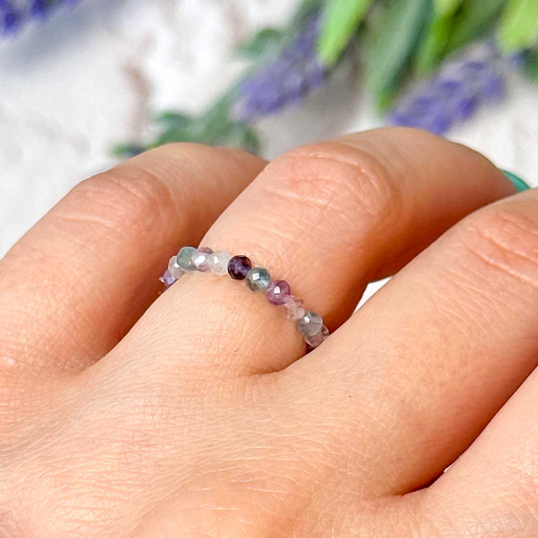Szivárvány Fluorit ásvány gyűrű