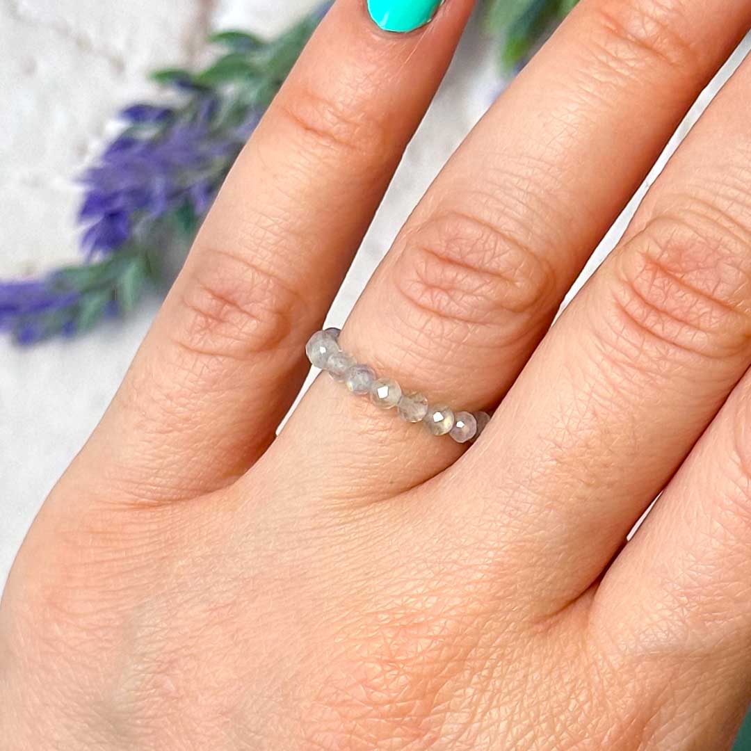 Labradorit ásvány gyűrű