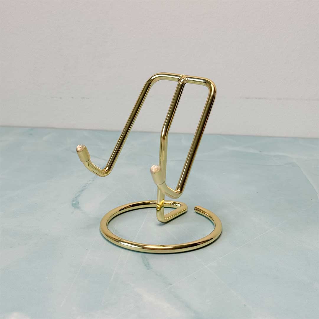 Aranyszínű fém ásvány tartó állvány szeletekhez, nyersekhez - Image 2