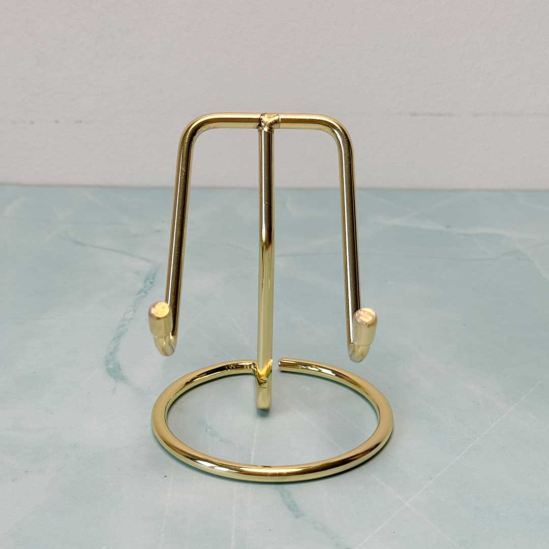 Aranyszínű fém ásvány tartó állvány szeletekhez, nyersekhez - Image 3