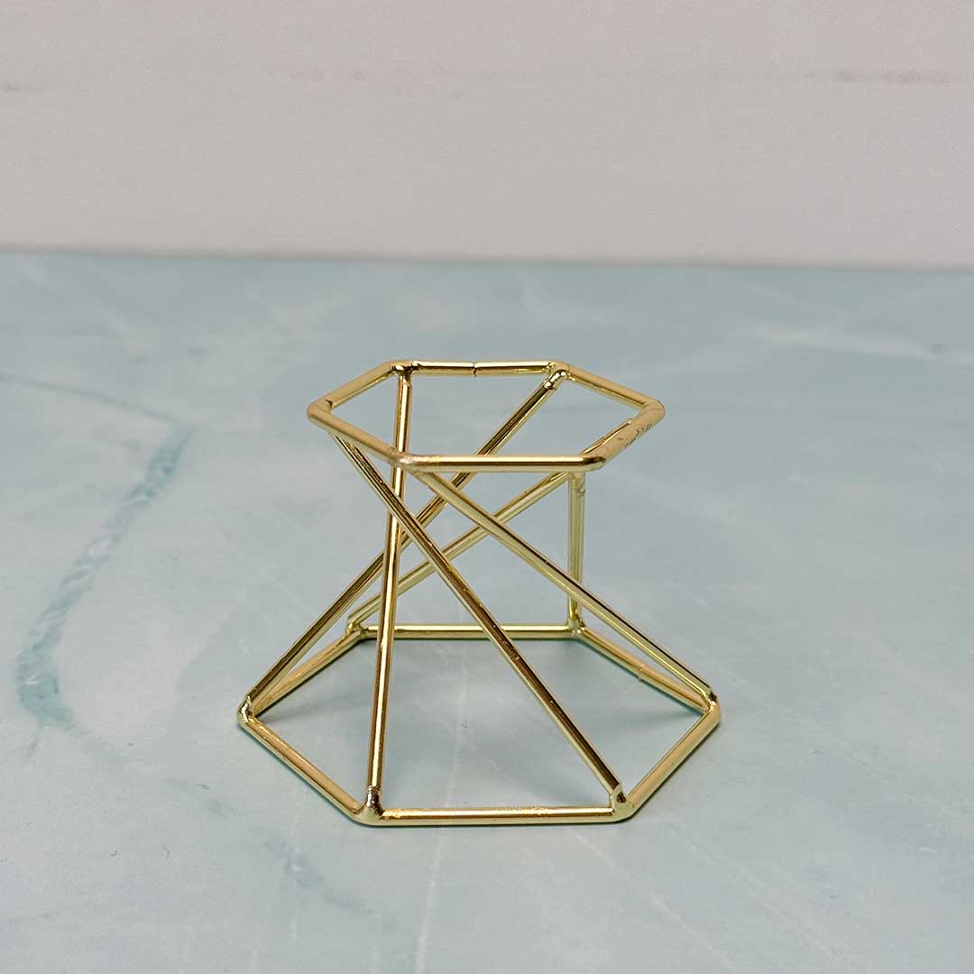 Aranyszínű fém csavart golyó tartó állvány - Image 3