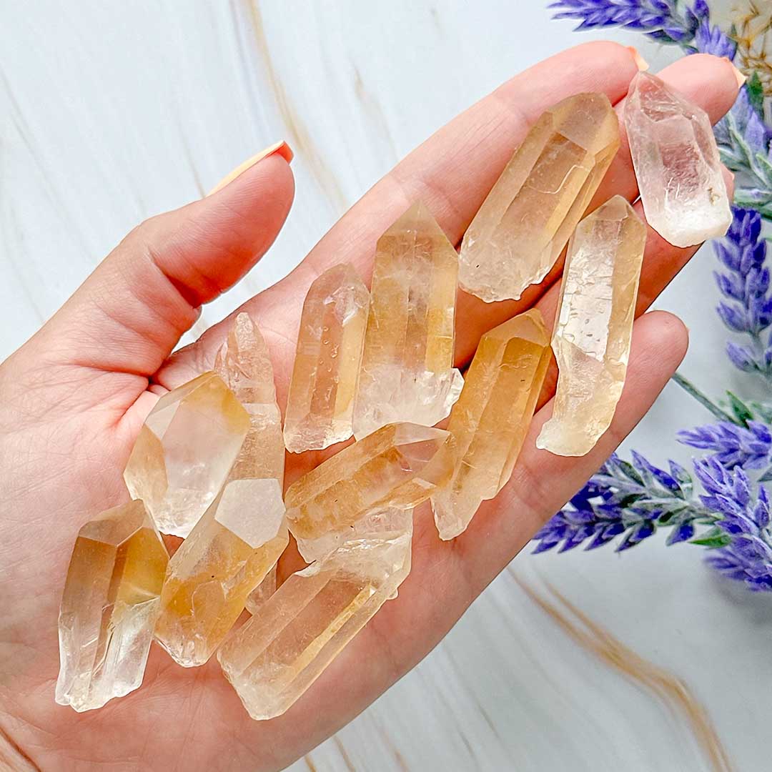 Tangerin Kvarc nyers kristálycsúcs