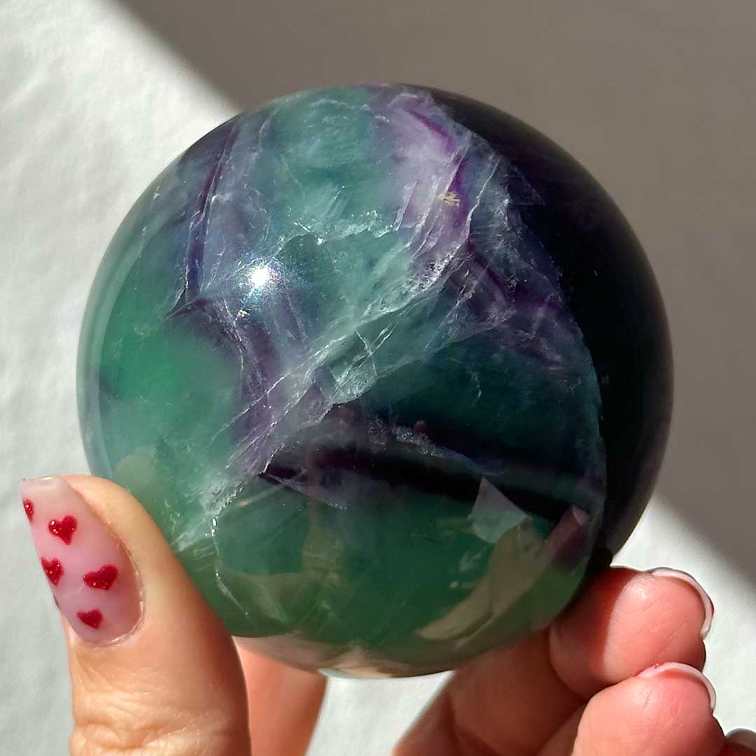 Szivárvány Fluorit gömb (2)