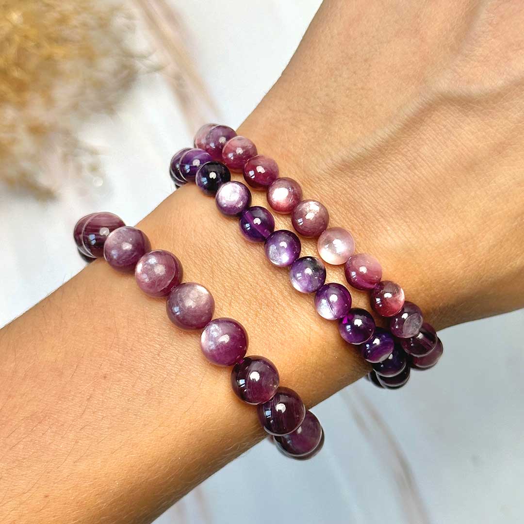 Drágakő Lepidolit karkötő