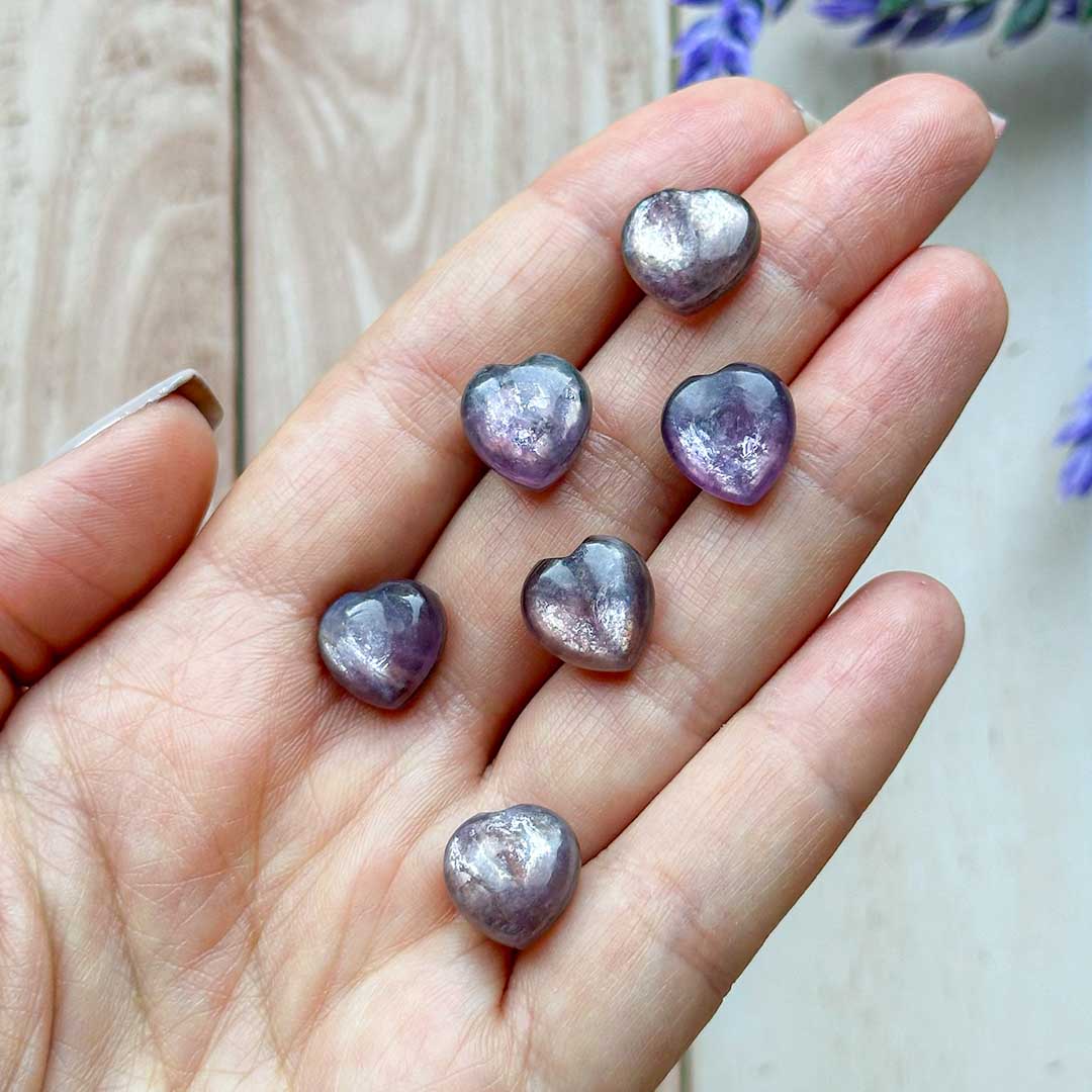 Drágakő Lepidolit szív (prémium)