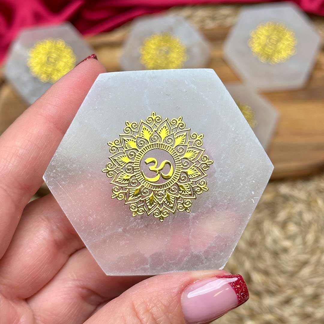 Szelenit hatszög - aum/om szimbólummal