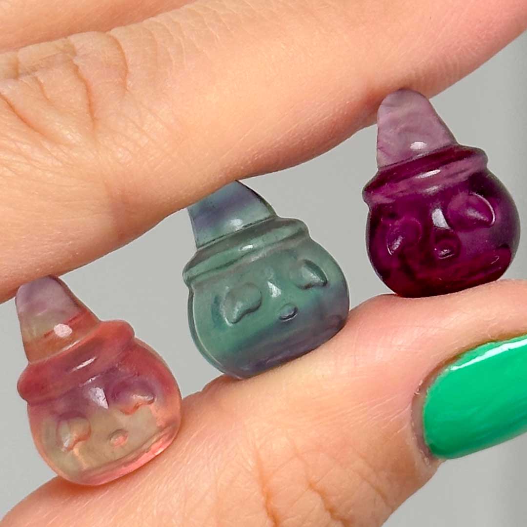 Halloweeni Tök faragvány fluorit ásványból (2) - Image 3