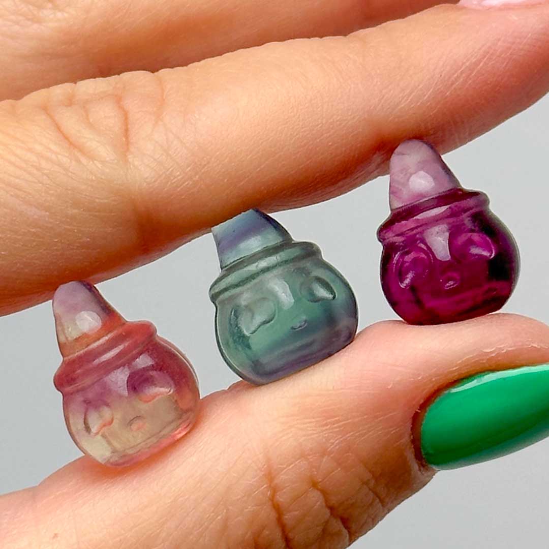 Halloweeni Tök faragvány fluorit ásványból (2)