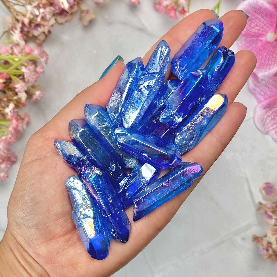 Mélykék aura kvarc