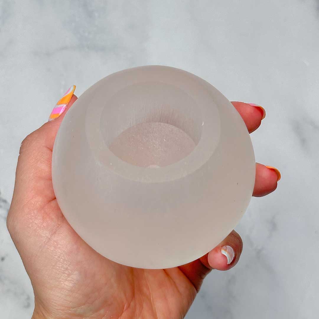 Szelenit gömb mécsestartó - Image 3