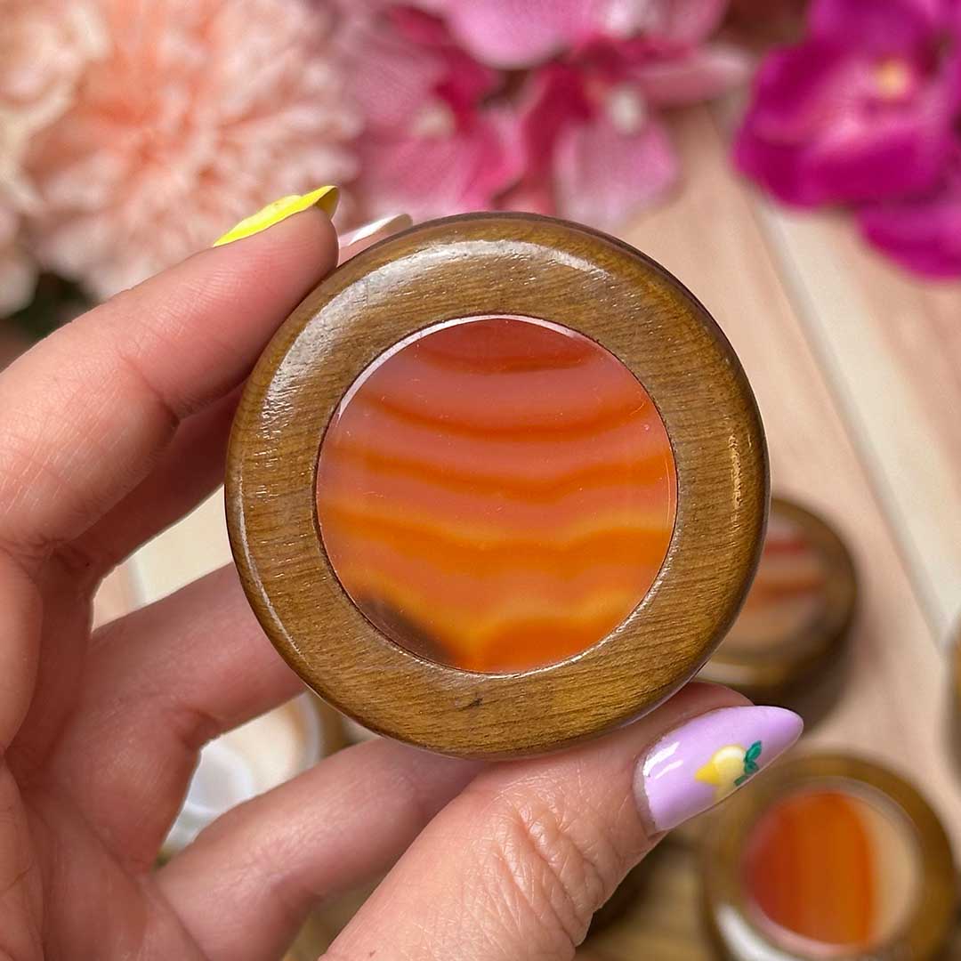 Karneolos Achát kézzel készített díszdobozok Brazíliából