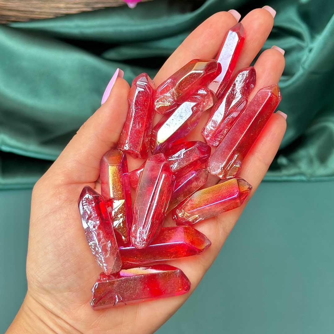 Főnix aura kvarc csúcs - jelenleg kicsit sötétebb, bordós lilás beütésű