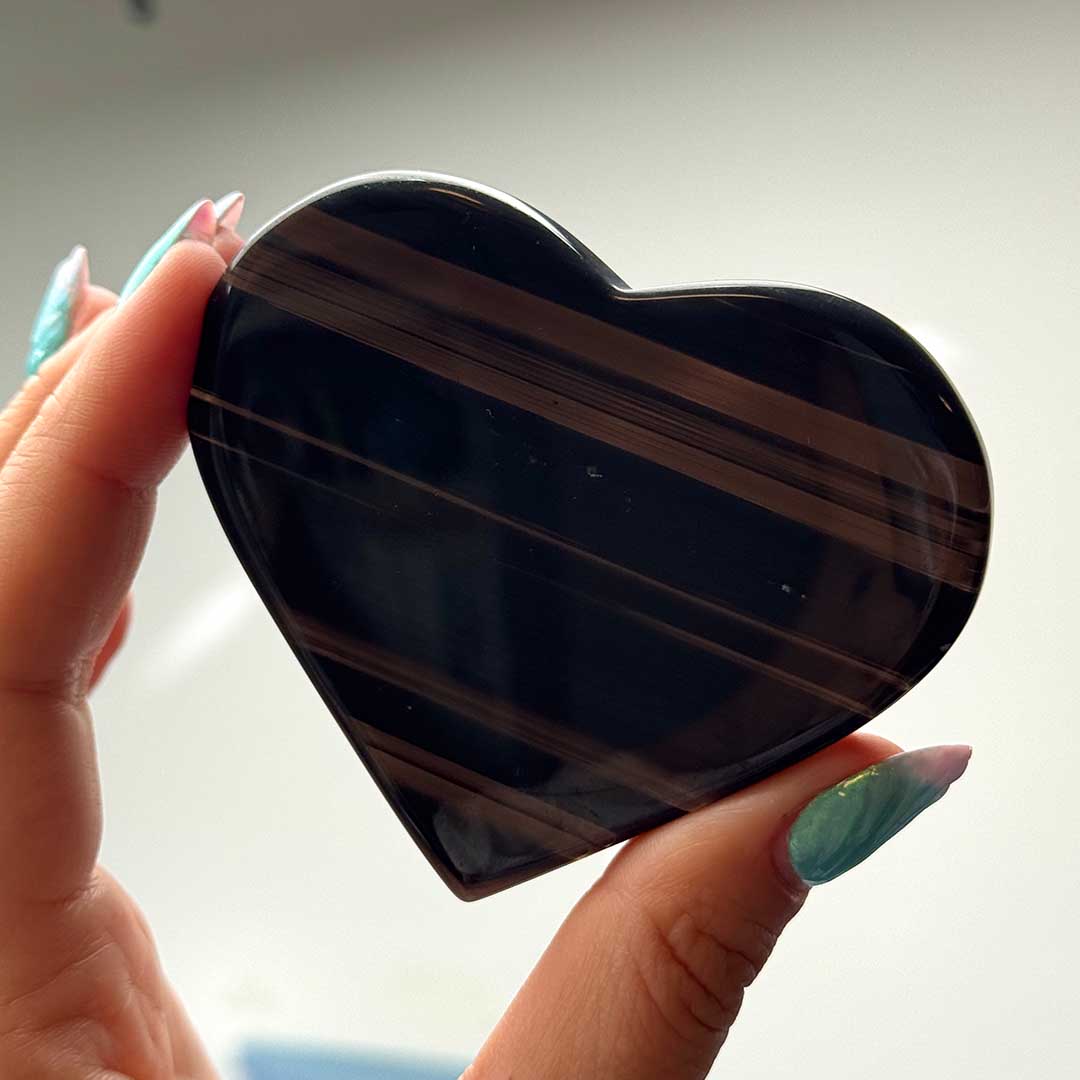 Midnight Lace obszidián nagy szív