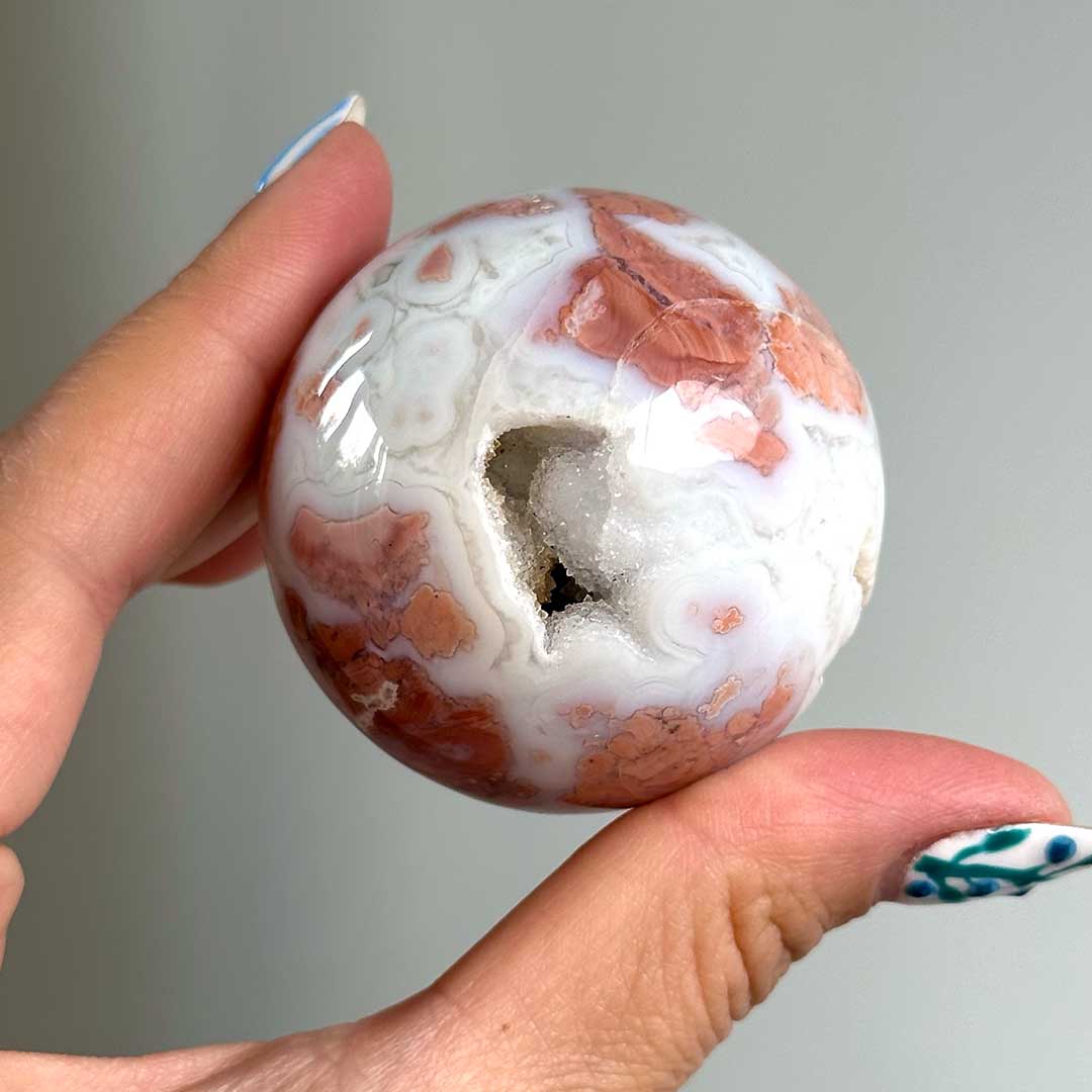 Crazy Pink Achát gömb (3)