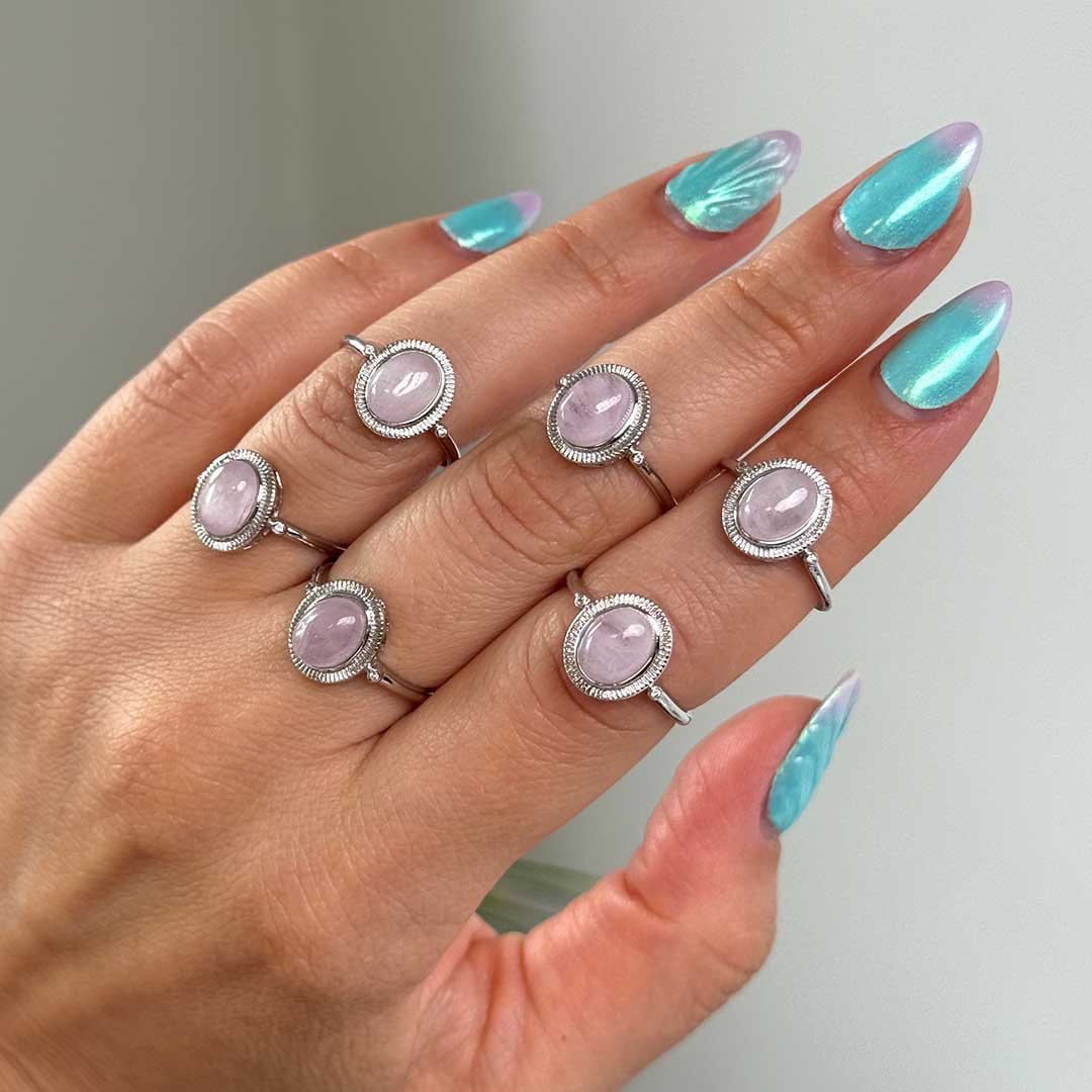 Kunzit köves gyűrű állítható méretben