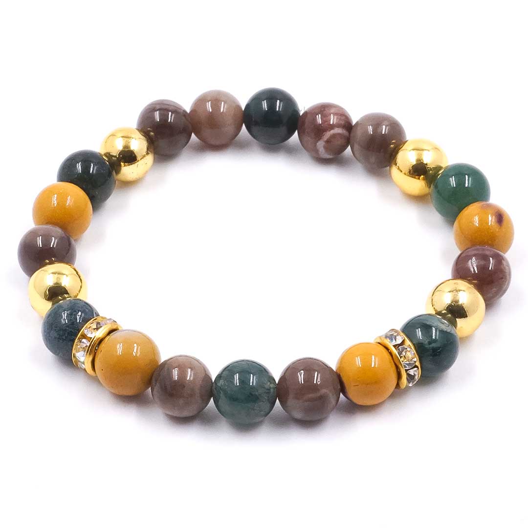 October - Achát és Mookait karkötő