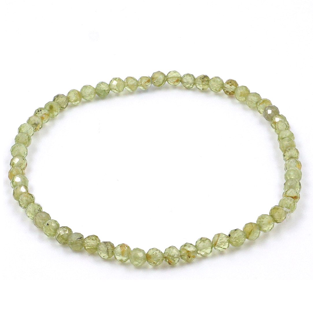 Perla - Olivin mini fazettált karkötő