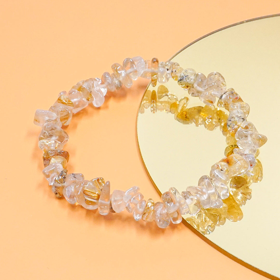 Rutilkvarc szemcse karkötő - jelenleg sötétebb!