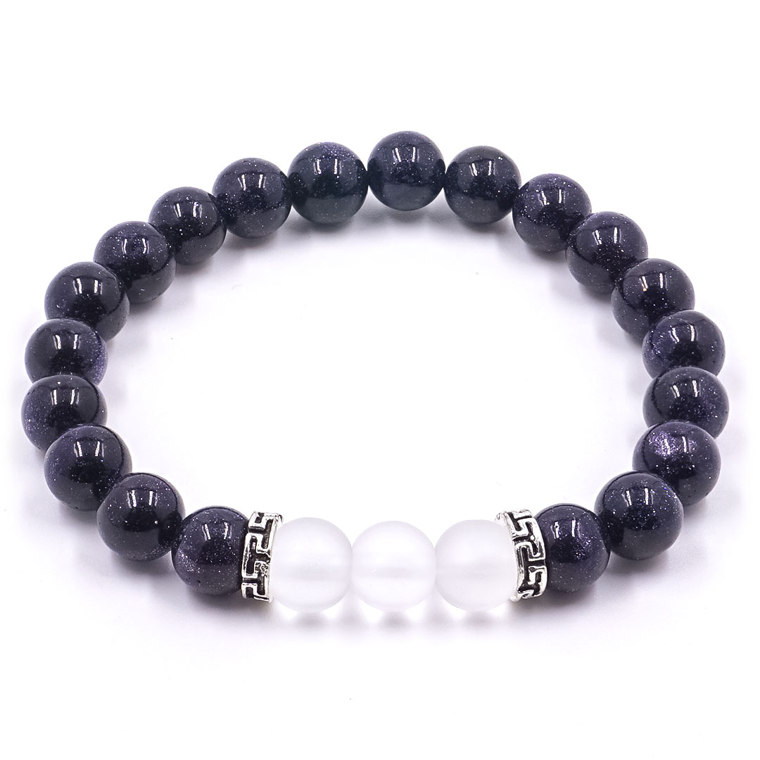 Starry Sky - Kék homokkő és hegyikristály karkötő