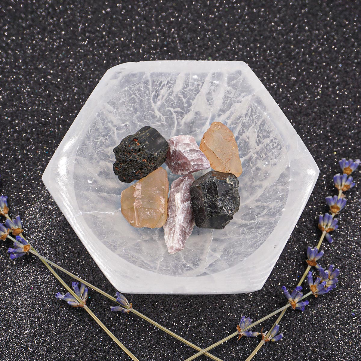 Szelenit tál (hatszögletű)