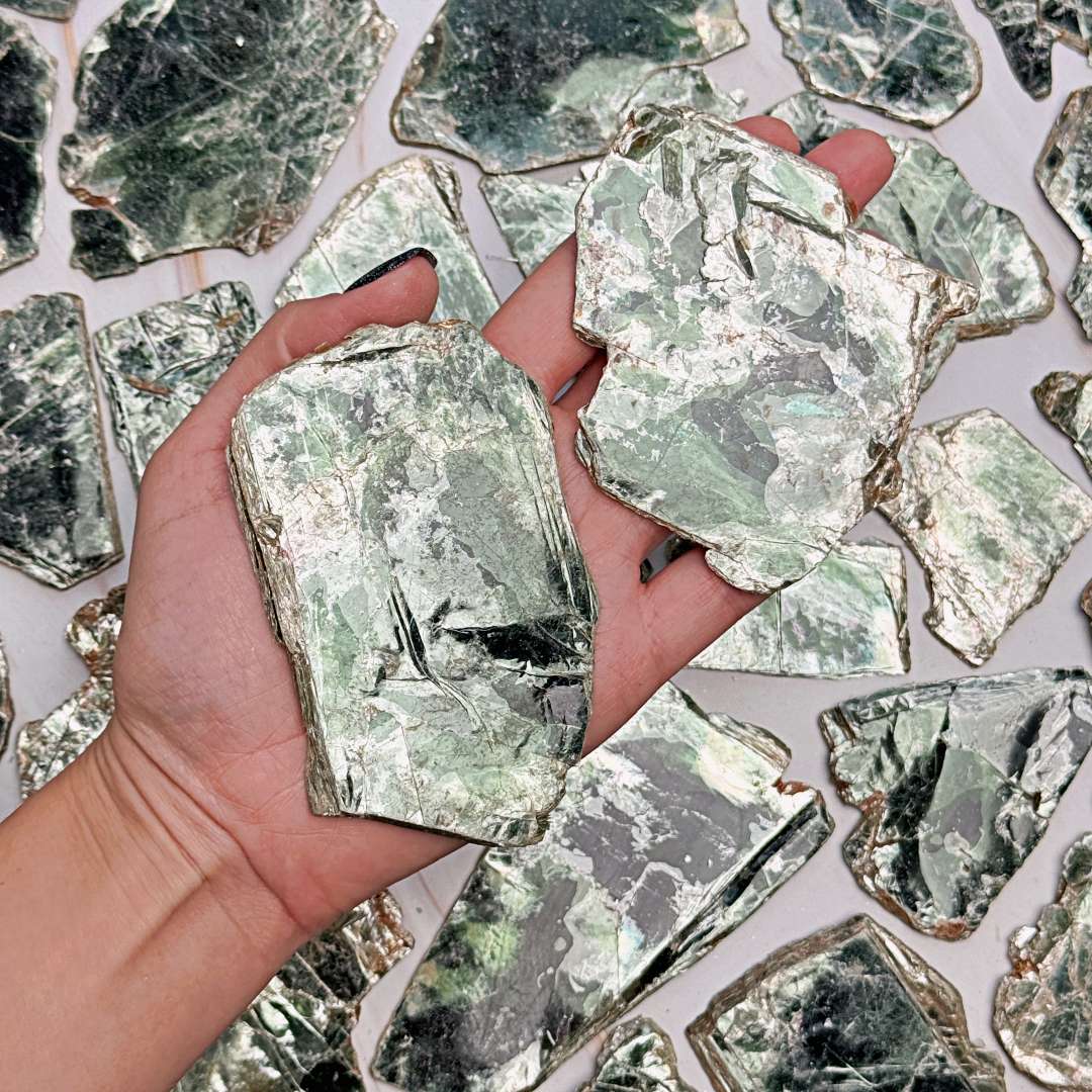 Tengerzöld Mica szelet, fényes - Image 3