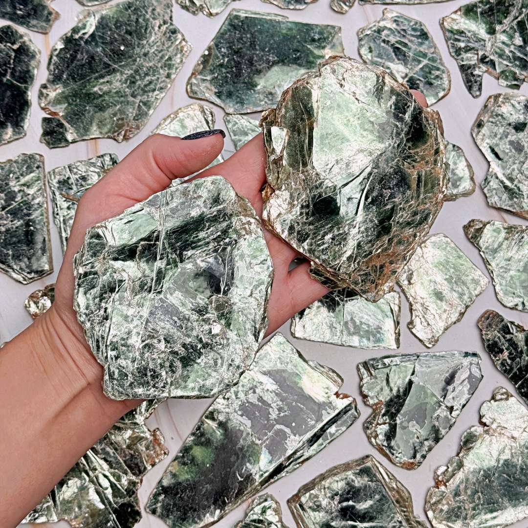 Tengerzöld Mica szelet, fényes - Image 4